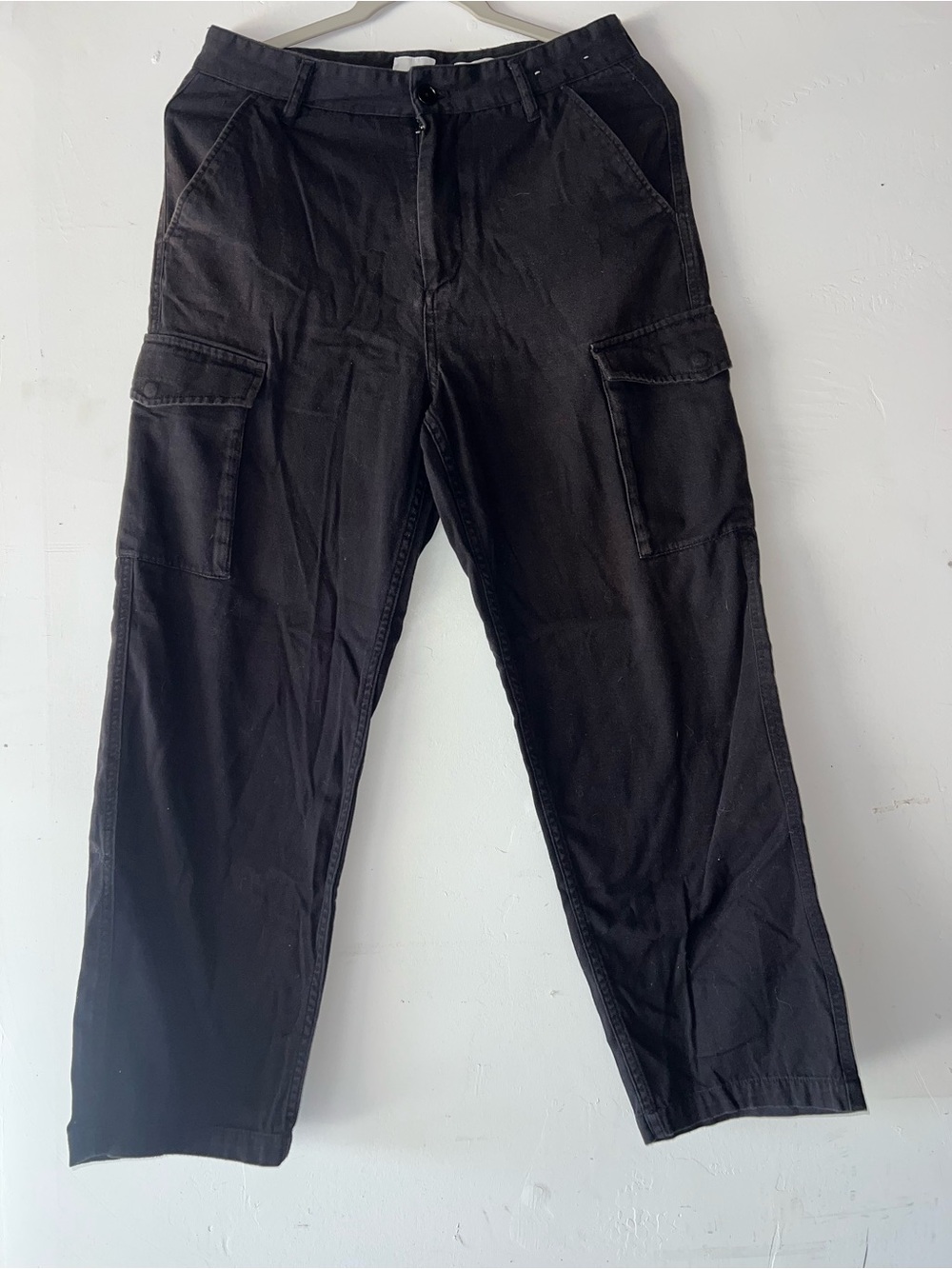H&M Black Cargo Pants with Side Flap Pockets